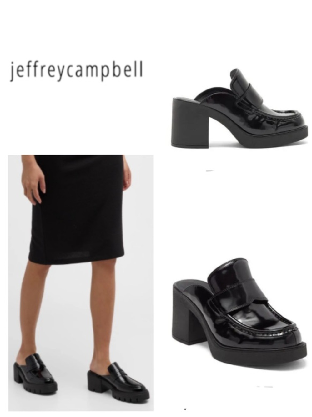 Jeffrey Campbell Kerry loafer mule (8) in black